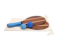 Navaris Set Raquettes de Ping-Pong - 2X Raquette en Bois et 2X Balle pour Tennis de Table - Jeu Extérieur Plage Parc Jardin - Manche Antidérapant