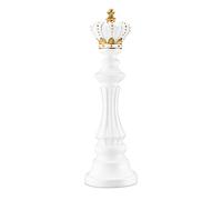 Navaris Statue echec - Sculpture décorative en résine de 40,5 cm de haut - Grande figurine de jeu d'échecs ornement de décoration pour la maison bureau salon - Roi blanc