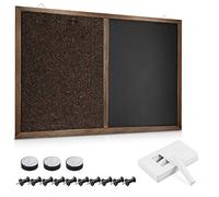 Navaris Tableau Affichage Mixte - Tableau mémo 90 x 60 cm avec Tableau Noir Ardoise et Tableau liège - Kit Fixation Craie Aimant Punaise Inclus
