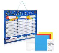 Navaris Tableau de Récompense pour Enfants - Tableau Magnétique pour Un Comportement Responsable - 240 étoiles 1 marqueur - en Anglais