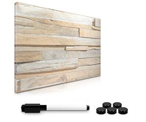 Navaris Tableau magnétique - 40x60 cm - Panneau mémo Cuisine Bureau - 1x Feutre effaçable et 5X Aimant Inclus - Design Mur en Pierre