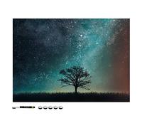 Navaris Tableau magnétique - Panneau mémo 70 x 50 cm avec aimants - Tableau Mural Design Nuit étoilée avec marqueur