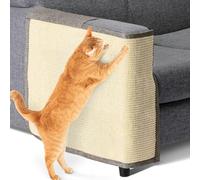 Navaris Tapis griffoir Chat - Protection côté Droit canapé Meuble Sol Mur - Tapis en sisal et Lin 50 x 70 cm adapté pour Chaton Chien