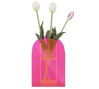 Navaris Vase Acrylique Transparent - Vase décoratif Acrylique 15,8 x 4,5 x 24 cm Fleurs fraîches Fleurs séchées - Vase Design Bureau Salon Cuisine