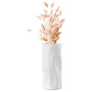 Navaris Vase Céramique Cylindrique - Vase Décoratif Design 10,5 x 25 x 11 cm pour Fleurs Fraîches et Séchées - Pour Bureau, Salon, Cuisine