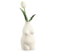 Navaris Vase Corps de Femme - Vase décoratif grès 8 x 8 x 16 cm Fleurs fraîches Fleurs séchées - Vase Design Bureau Salon Cuisine