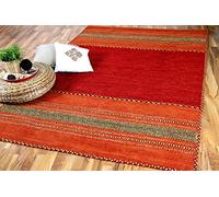Navarro - Tapis Kilim Naturel - Rouge Orange - 8 Tailles Disponibles