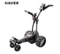 NAVEE Birdie 3, chariot de golf électrique intelligent avec télécommande, batterie 220 Wh pour 36 trous, 2 moteurs à couple de crête 240 W, montée jusqu’à 25 %, 4+1 roues anti-basculement, affichage L