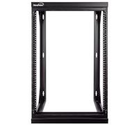 NavePoint 15U Support Mural Informatique 48,3 cm Rack à Cadre Ouvert avec Swing Out à charnière Gate Noir