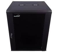 NavePoint Armoire de serveur murale 15U avec roulettes, comprend 2 ventilateurs, porte en verre verrouillable, panneaux latéraux amovibles - Armoire réseau 15U de 45 cm de profondeur, rack de serveur