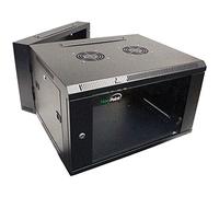 NavePoint Armoire réseau murale 6U pour équipement informatique de 48,3 cm, A/V avec porte en verre et panneaux latéraux amovibles, serrures, 2 ventilateurs, profondeur de 600 mm, dos articulé