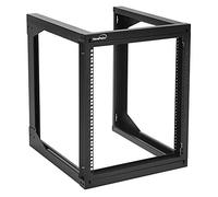 NavePoint Rack de serveur 12U avec portail oscillant - Support mural 12U pour équipement informatique de 48,3 cm - Support mural pour équipement AV et serveur Rack 12U de 61 cm de profondeur, noir