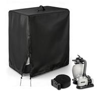 NAVESO Abri Pompe Piscine, Abri Pompe Piscine Hors Sol,Coffre Pomp-e Piscin-e,Cache Pom-PE Piscin-e pour Pomp-e De Pisci-ne Intex Krystal Clear, Cache Pom-PE pour Filtre à Sable(64x42x66cm)