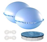 NAVESO Coussin Piscine, 2 Pièces Coussin de Piscine 120 * 120cm, Coussin de Piscine dHiver avec 4 Œillets, Coussin Piscine Hivernage avec 15m de Corde pour Bâche dhivernage Couverture de Piscine