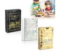 NAVESO Lot de 165 cartes de dessin animé noir, argent, or, feuille d'or avec boîte de jeu, cartes à collectionner, y compris différentes cartes rares en aluminium pour enfants, fans, adolescents et