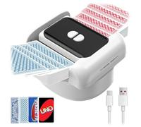 NAVESO Melangeur De Carte électronique, 1200 Mah Mélangeur De Cartes pour 1 à 2 Decks, Mélangeur De Carte pour Poker Uno Blackjack Skip-Bo Phase 10 Texas Hold'em