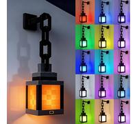 NAVESO Veilleuse Lanterne Pixelisée, Veilleuse Enfant Rechargeable 16, Couleurs avec Télécommande et Intensité Réglable, Veilleuses Murale LED Pour Chambre et Salle De Jeux,Camping