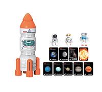 Navette Spatiale Espace Jouet, Jouet Fusée Spatiale avec Lumières Et Son Astronautes Jouet de Construction Ensemble de Jeu de Vaisseau Spatial Jouet Éveil pour Enfant Garçon Fille