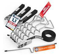 Naviable® Ancrage au sol pour trampoline - avec aide à la rotation - Ancrage au sol en acier inoxydable (sangles de serrage XXL et certifiées TÜV) - Ancrage tempête pour trampoline, tentes, pavillons