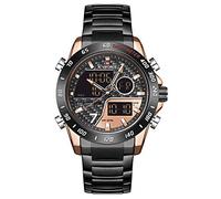 NAVIFORCE Montre à quartz analogique et numérique multifonction pour homme avec chronographe, double fuseau horaire, fonction snooze SIG