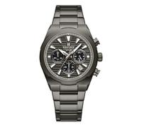 NAVIFORCE Montre à quartz pour homme en acier inoxydable avec chronographe analogique et lumineuse, Noir , Classique