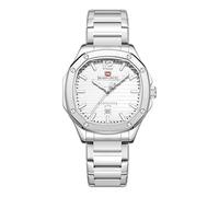 Naviforce Montre analogique à Quartz étanche pour Homme en Acier Inoxydable avec Affichage de la Date, Noir, Classique (Silver)