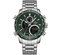 NAVIFORCE Montre analogique numérique chronographe étanche sport à quartz en acier inoxydable militaire multifonction pour homme, Nf9182-s/Be, Bracelet