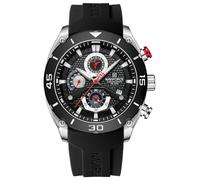NAVIFORCE Montre chronographe étanche pour homme avec bracelet en silicone souple et date automatique, Sbb, Sangle