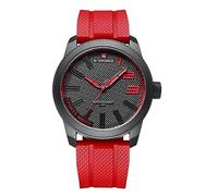 NAVIFORCE Montre de sport étanche pour étudiants, garçons, hommes, bracelet en silicone avec aiguille des secondes, Rouge, Sport