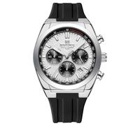 Naviforce Montre de Sport Militaire pour Homme - Étanche - Chronographe - Analogique - Quartz - Grand Cadran - Classique - Tendance - Décontractée - Travail - Cadeau élégant pour Homme (Silver)