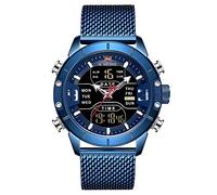 Naviforce - NF9153 - Montre-Bracelet numérique à Quartz analogique et à Quartz de la Mode pour Hommes, Bracelet en métal, étanche (Groupe: Noir/Index: Blanc/Etui: Noir)