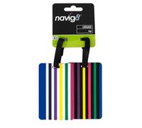 Navig8 Lot de 2 étiquettes à Bagages en Caoutchouc résistant et Flexible 6 x 3 cm