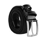 Navigare Ceinture élastique tressée fabriquée en Italie, homme et femme, avec inserts en cuir véritable