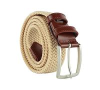 Navigare Ceinture élastique tressée fabriquée en Italie, homme et femme, avec inserts en cuir véritable
