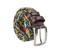 Navigare Ceinture Élastique Tressée Made in Italy, Homme et Femme, avec Inserts en Cuir Véritable