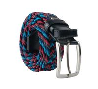 Navigare Ceinture Élastique Tressée Made in Italy, Homme et Femme, avec Inserts en Cuir Véritable
