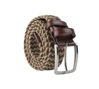 Navigare Ceinture Élastique Tressée Made in Italy, Homme et Femme, avec Inserts en Cuir Véritable