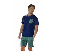 Navigare Pyjama homme court d'été + chaussette - pyjama homme coton court - pyjama homme coton léger - pyjama homme été, 2141650-marine, L