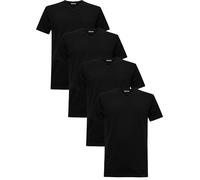 Navigare T-Shirt 100% Coton, Art. 812, Lot de 4 pièces, Col en V, Noir XL