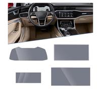 Navigation Film Protection D'écran pour Audi pour A6 C8 4K pour A7 4K8 2019~2021 Instrument Navigation Voiture AC Film GPS Touch Protecteur D'écran Complet Accessoires en Verre Trempé(4 PCS Set)
