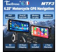 Navigation GPS pour moto Tomostrong, 6,25 pouces, portable, étanche IP67, sans fil, Carplay, Moto Android Auto, enregistreur de conduite DVR, double BT SS-MTF2-OM