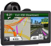 Navigation GPS pour voiture, carte 2025 de 7 pouces, écran tactile GPS pour voiture, guide de direction de rotation vocale, vitesse de soutien et avertissement de lumière rouge, carte à vie