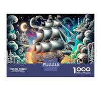 Navigation Maritime Nuit 1000 Pièces Puzzle À Faire Soi-même pour Mettre À L'épreuve Sa Logique Voilier océanique Excellent pour Animer Une Fête Et Faire Plaisir À Un Amateur 52x38cm/1000pcs
