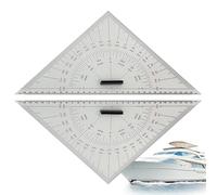 Navigation Measuring Triangle - 2 Piece Acrylic Chart Tool, 300mm Precision Ruler, Engraved Scale Device | Marine Boat Yacht Ship Mapping, Engineering Teaching Distance Measurement Instrument