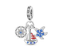 Navigation trois - breloque pendentif, breloque bracelet perlé, convient aux bracelets de 3 mm à 4,5 mm