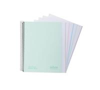 Navigator Cahier scolaire a4 + quadrillage 5 x 5 cm | couverture extra | menthe | bord 5 couleurs | papier 80 g | 120 feuilles microperforées 4 perceuses | spirale Coil-Lock | Papier Premium Writing