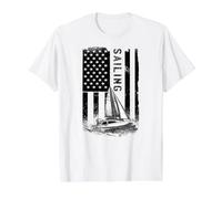 Naviguer a la Voile Bateau Yachting Drapeau-USA Voilier T-Shirt Graphique avec Valeur