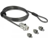 Navilock câble de sécurité pour ordinateur portable avec 3 têtes de verrouillage et serrure à combinaison pour Kensington, Noble Wedge et Nano Slot et serrure à combinaison (20677)
