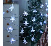 Naviluz Bande lumineuse LED 50 LED 6500 K flocons de neige, rideau basse tension, 5 m
