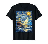 Navire à Vapeur inspiré de la Nuit étoilée par Van Gogh pour Les Amateurs de paquebots T-Shirt